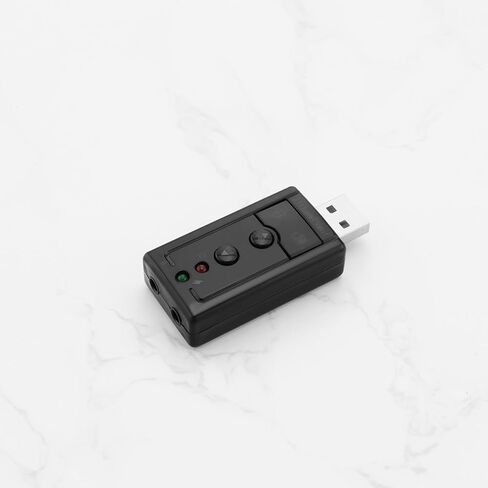 SING F LTD 2 قطعة USB 2.0 Virtual 7.1 قناة محول صوت ستيريو بطاقة صوت خارجية مع منفذ صوت وميكروفون 3.5 مم مناسب لأجهزة الكمبيوتر المحمولة المكتبية مع منفذ USB in Kuwait