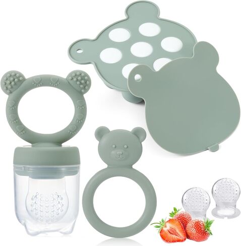KEERT Baby Breastmilk Popsicle molds with Baby Food Feeder for Teething Relief, Silicone Fruit Feeder Pacifier Food Freezer Tray for Babies Feeding, Teething teether in Saudi Arabia