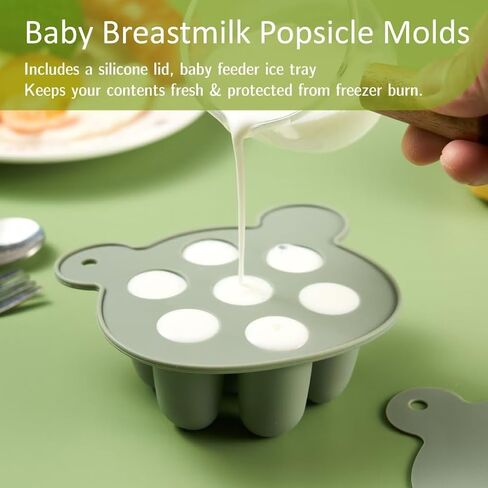 KEERT Baby Breastmilk Popsicle molds with Baby Food Feeder for Teething Relief, Silicone Fruit Feeder Pacifier Food Freezer Tray for Babies Feeding, Teething teether in Saudi Arabia