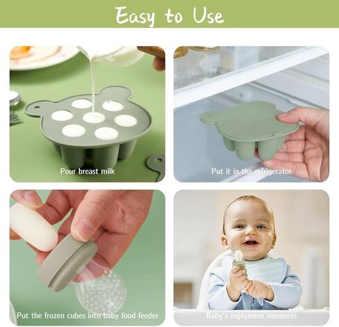 KEERT Baby Breastmilk Popsicle molds with Baby Food Feeder for Teething Relief, Silicone Fruit Feeder Pacifier Food Freezer Tray for Babies Feeding, Teething teether in Saudi Arabia