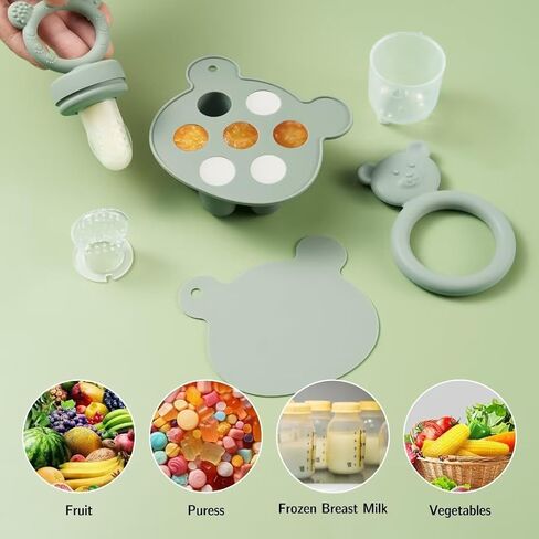 KEERT Baby Breastmilk Popsicle molds with Baby Food Feeder for Teething Relief, Silicone Fruit Feeder Pacifier Food Freezer Tray for Babies Feeding, Teething teether in Saudi Arabia