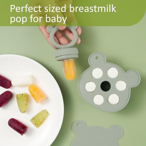 KEERT Baby Breastmilk Popsicle molds with Baby Food Feeder for Teething Relief, Silicone Fruit Feeder Pacifier Food Freezer Tray for Babies Feeding, Teething teether in Saudi Arabia