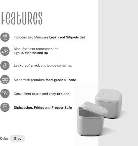 Miniware Silipods - حاويات الوجبات الخفيفة من السيليكون للأطفال - حاويات الوجبات الخفيفة المصنوعة من السيليكون الآمنة للاستخدام في غسالة الأطباق والثلاجة للأطفال الصغار - حاويات طعام الأطفال المصنوعة من السيليكون بدرجة الطعام (4 أونصة) in Saudi Arabia