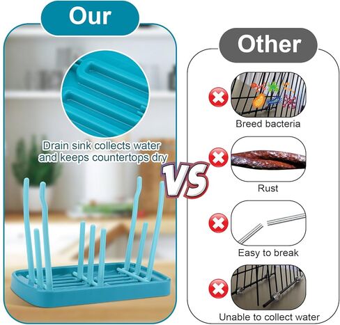 Palksky 2 قطعة من الحقائب البلاستيكية القابلة لإعادة الاستخدام رف تجفيف للأطفال الصغار/أكياس طعام الأطفال، أكياس تخزين أغذية الأطفال القابلة لإعادة الملء وحامل للزبادي/صلصة التفاح/الفاكهة/العصائر/أكياس حليب الثدي in Kuwait