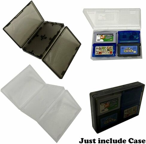لحقيبة ألعاب GBA، حامل صندوق بطاقات الألعاب 4 في 1 لصندوق تخزين خرطوشة الألعاب الواقية الشفافة GameBoy GBA GBASP (أسود شفاف) in Saudi Arabia