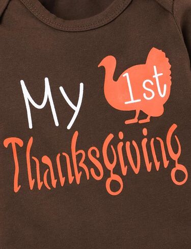 My First Thanksgiving Baby Boy Outfit Turkey Romper Gobble Pants with Hat Thanksgiving Clothes in Saudi Arabia