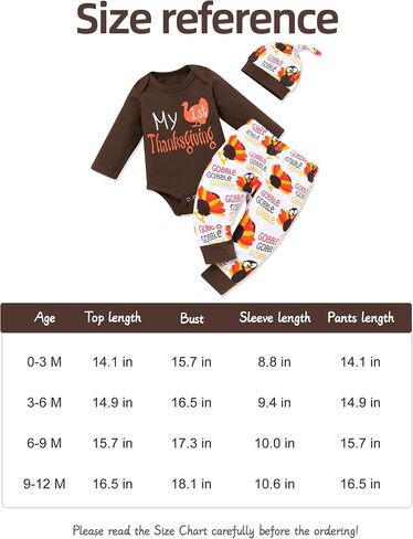 My First Thanksgiving Baby Boy Outfit Turkey Romper Gobble Pants with Hat Thanksgiving Clothes in Saudi Arabia