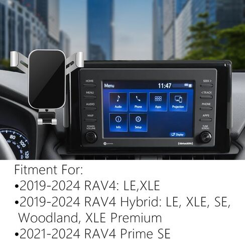حامل هاتف السيارة LUNQIN لـ 2019-2025 Toyota RAV4 LE XLE & 2019-2025 RAV4 Hybrid LE XLE SE Woodland XLE-Premium & 2021-25 RAV 4 Prime SE ملحقات السيارات أفضل الهواتف المحمولة حامل الهاتف المحمول in Kuwait