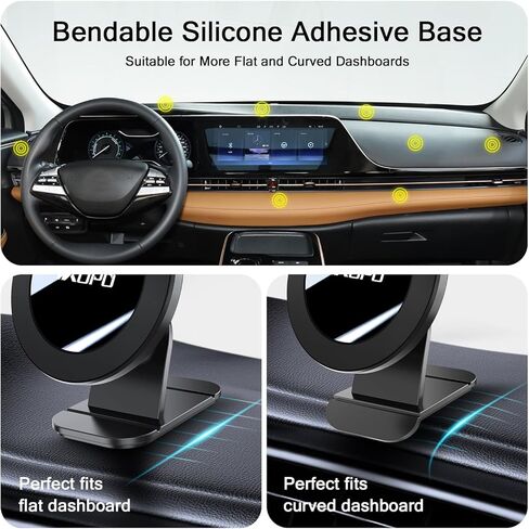 IKOPO for MagSafe Car Mount, Magnetic Cell Phone Holder for Car Dashboard with Strongest VHB Adhesive Suitable for iPhone MagSafe Seriesc, Ring Plate Fit for All Phone Cases and Other Mobile Phones in Kuwait