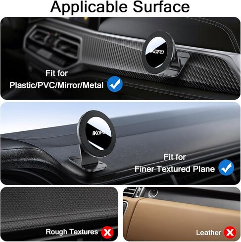 IKOPO for MagSafe Car Mount, Magnetic Cell Phone Holder for Car Dashboard with Strongest VHB Adhesive Suitable for iPhone MagSafe Seriesc, Ring Plate Fit for All Phone Cases and Other Mobile Phones in Kuwait