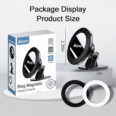 IKOPO for MagSafe Car Mount, Magnetic Cell Phone Holder for Car Dashboard with Strongest VHB Adhesive Suitable for iPhone MagSafe Seriesc, Ring Plate Fit for All Phone Cases and Other Mobile Phones in Kuwait