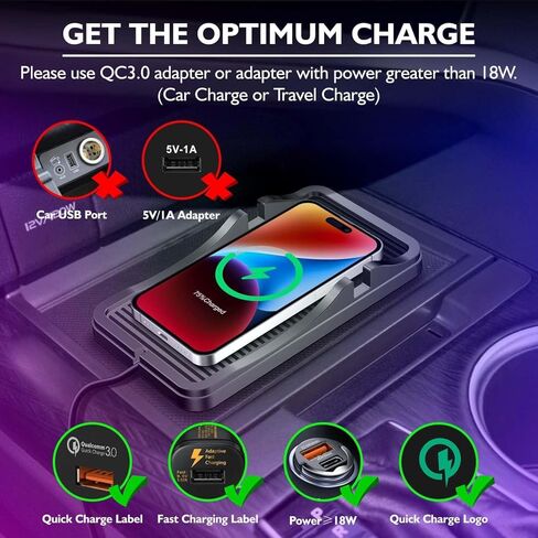 شاحن سيارة لاسلكي USB C Qi شحن الوسادة محول 15 واط 10 واط 7.5 واط حصيرة شحن سريع مع حامل الهاتف آيفون 15 14 13 12 برو ماكس 11 8 زائد X XR Xs سامسونج نوت 20 غالاكسي S10 S20 S21 S22 S23 أندرويد in Kuwait