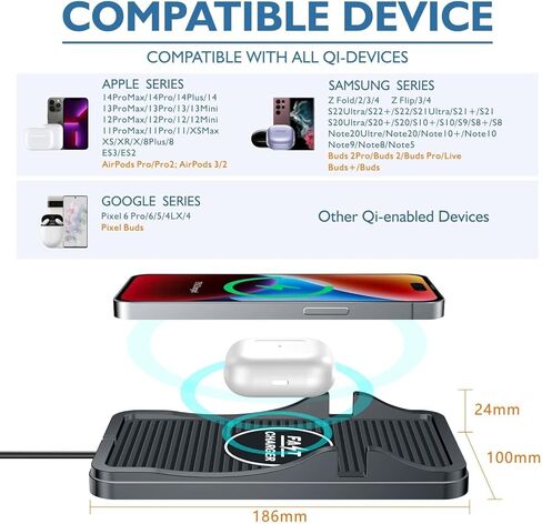 شاحن سيارة لاسلكي USB C Qi شحن الوسادة محول 15 واط 10 واط 7.5 واط حصيرة شحن سريع مع حامل الهاتف آيفون 15 14 13 12 برو ماكس 11 8 زائد X XR Xs سامسونج نوت 20 غالاكسي S10 S20 S21 S22 S23 أندرويد in Kuwait