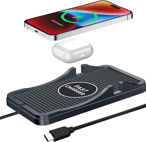 شاحن سيارة لاسلكي USB C Qi شحن الوسادة محول 15 واط 10 واط 7.5 واط حصيرة شحن سريع مع حامل الهاتف آيفون 15 14 13 12 برو ماكس 11 8 زائد X XR Xs سامسونج نوت 20 غالاكسي S10 S20 S21 S22 S23 أندرويد in Kuwait