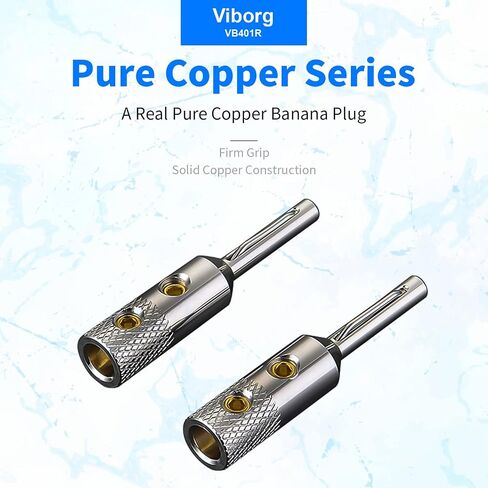 Viborg VB401R Audiophile مكبر الصوت الموز المقابس 4 مم النحاس النقي المسمار قفل مكبر الصوت موصلات التوصيل لسلك مكبر الصوت، المسرح المنزلي، استقبال AV، مكبرات الصوت وأنظمة الصوت 4PCS (مطلي الروديوم) in Kuwait