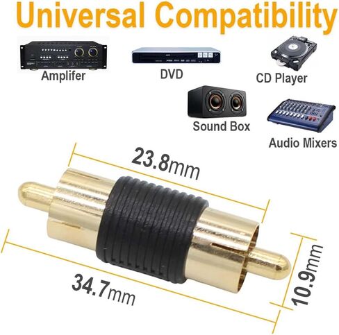 وصلة RCA ذكر إلى ذكر 12 حزمة، موصل محول ذكر RCA مطلي بالذهب للفونو ومكبر الصوت وكابل RCA ووصلة مكبر الصوت in Kuwait