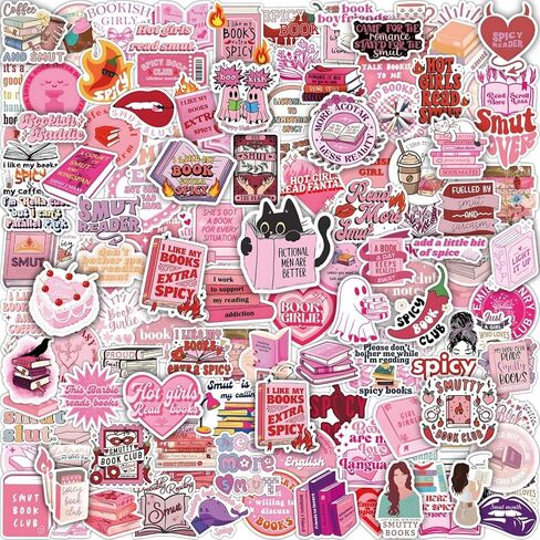 115 PCS Pink Bookish Stickers for Kindle, Booktok, Reading, Book Stickers for Kindle Case, Water Bottles, Laptop, Bookish Gifts for Adult Readers in Kuwait