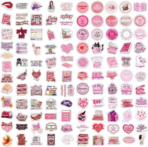 115 PCS Pink Bookish Stickers for Kindle, Booktok, Reading, Book Stickers for Kindle Case, Water Bottles, Laptop, Bookish Gifts for Adult Readers in Kuwait