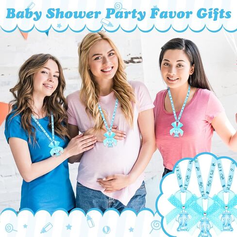 60 Pieces Elephant Baby Shower Pacifiers Necklace Acrylic Baby Pacifiers Party Supplies Pacifiers Charm for Guests Baby Shower Party Table Scatter Favors (Blue) in Saudi Arabia