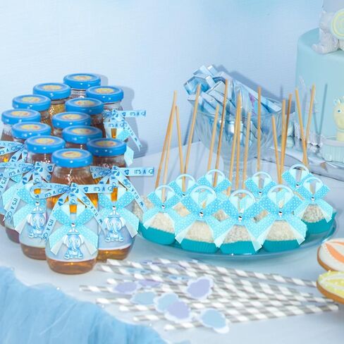 60 Pieces Elephant Baby Shower Pacifiers Necklace Acrylic Baby Pacifiers Party Supplies Pacifiers Charm for Guests Baby Shower Party Table Scatter Favors (Blue) in Saudi Arabia