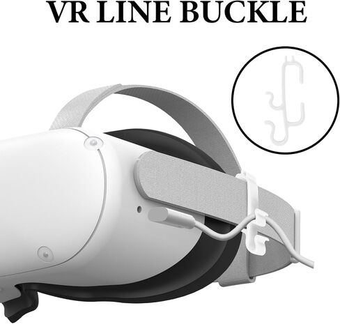 منظم باور بانك للبطارية من Geekria VR متوافق مع ملحقات Meta Quest 3 / Quest 2 / Quest Pro، ومشابك كابل VR Link، وملحقات ألعاب الواقع الافتراضي (أبيض) in Saudi Arabia