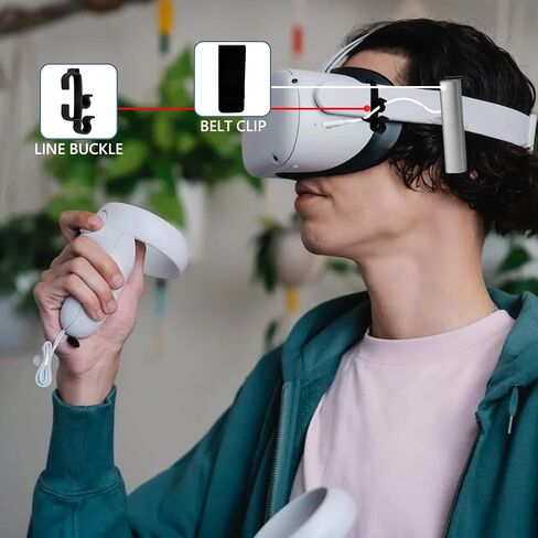 منظم باور بانك للبطارية من Geekria VR متوافق مع ملحقات Meta Quest 3 / Quest 2 / Quest Pro، ومشابك كابل VR Link، وملحقات ألعاب الواقع الافتراضي (أبيض) in Kuwait