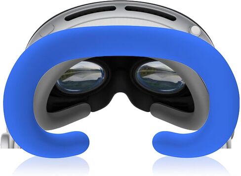 NUHFUFA VR Silicone Facial Interface Face Pad for Vision Pro, Soft Face Cover Cushion Anti-Slip Washable Comfort Skincare Face Pad Mask for Vision Pro Headset(Blue) in Kuwait