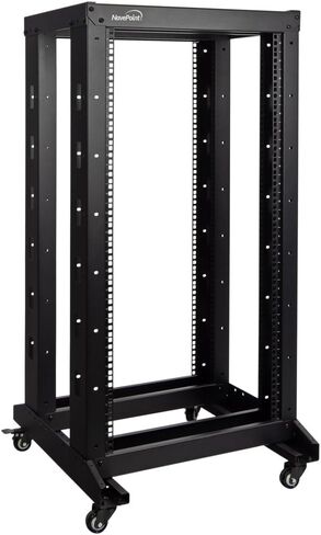 NavePoint 22U 4 Post Server Rack – Open Frame Rack for 19 Inch Equipment, Adjustable Depth 4-Post Network Rack Floor Mount, 22U Server Rack 793lbs Capacity, Black in Saudi Arabia