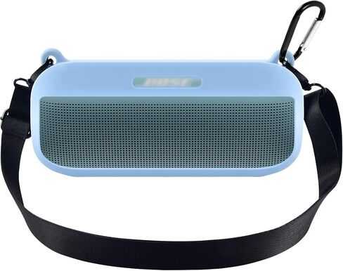 غطاء حافظة من السيليكون متوافق مع مكبر الصوت المحمول Bose SoundLink Flex Bluetooth مع حزام (حقيبة الحقيبة فقط) - أزرق in Kuwait