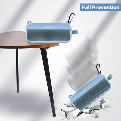 غطاء حافظة من السيليكون متوافق مع مكبر الصوت المحمول Bose SoundLink Flex Bluetooth مع حزام (حقيبة الحقيبة فقط) - أزرق in Kuwait
