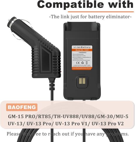 شاحن سيارة مزيل بطارية الراديو BAOFENG UV-13 لراديو اتجاهين طويل المدى UV-13 Pro استبدال البطارية 7.4 فولت GM-15 Pro Ham ملحقات راديو هام in Saudi Arabia
