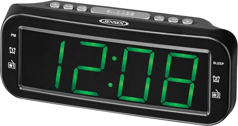 JENSEN JCR-206 Digital AM/FM Dual Alarm Clock Radio, Simple, Sleek Design with Large 1.8" Green LED Display, Aux Input, and Built-in Speaker in Saudi Arabia