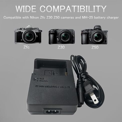MH-32 MH32 Battery Charger Compatible with Nikon Z30 Z50 ZFC Z50II, EN-EL25 EL25 Battery Charger Power Supply, Digital SLR Camera. in Saudi Arabia