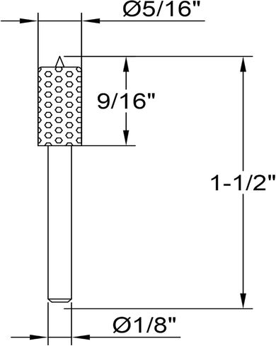 Extreme Spikes Rotary Burr, 1⁄8" Shaft, Very Coarse - Woodworking Attachment for Dremel, Foredom, DeWalt, Milwaukee. Abrasive Tungsten Carbide (Cylindrical Shape) in Saudi Arabia