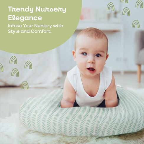 Newborn Lounger Cover for Snuggle Me Organic | 100% Organic Muslin Cotton and Rayon Blend | Envelope Style Fit | Replacement SlipCover Only (Teal, Leaves) in Saudi Arabia