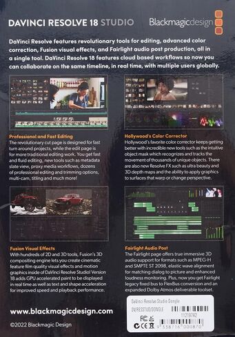 Blackmagic Design DaVinci Resolve Studio for Mac/Win/Linux (BMD-DV/RESSTUD) in Saudi Arabia