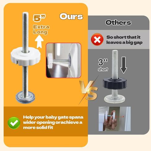 Baby Gate Extender Extention for Baby Gate Replacement Parts of Baby Safety Gates with 4 Pack Threaded Spindle Rods M8 (8MM) and 4 Pack Wall Protector in Saudi Arabia
