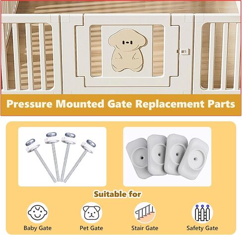 Baby Gate Extender Extention for Baby Gate Replacement Parts of Baby Safety Gates with 4 Pack Threaded Spindle Rods M8 (8MM) and 4 Pack Wall Protector in Saudi Arabia