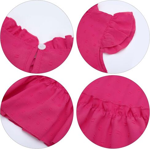 Toddler Girl Dress Hot Pink Flutter Sleeve Tiered Twirl A-Line Dress Summer Outfits Beach Party Sundress 2-7 Years in Saudi Arabia