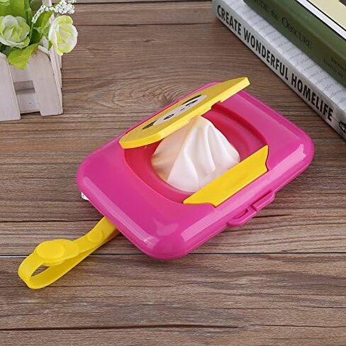 Baby Wipes Dispenser, Porta Face Wipes para Bebes Portatil Travel Wet Wipes Dispenser 2 Pcs Wipes Dispenser Case for Outside and Travel Portable Sealed Wet Tissue Box Suitable for Baby (Rose in Saudi Arabia