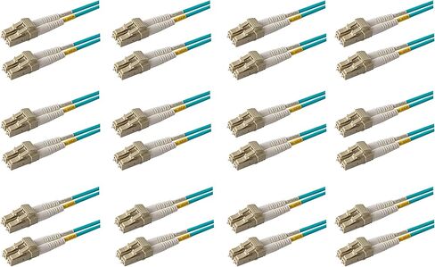 1-Pack 200 Feet Multimode 40G 100G OM4 50/125 Fiber Patch Cable, Duplex LC to LC, Slim Aqua Riser OFNR Cable Jacket in Saudi Arabia