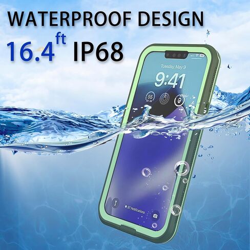 iPhone 14 Plus Waterproof Case,Retail Packaging,IP68 Full Sealed Snowproof Dustproof Shockproof Heavy Duty Protection Cover with Screen Protector for iPhone 14 Plus 6.7" Green in Saudi Arabia