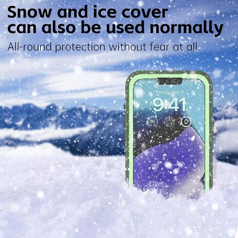 iPhone 14 Plus Waterproof Case,Retail Packaging,IP68 Full Sealed Snowproof Dustproof Shockproof Heavy Duty Protection Cover with Screen Protector for iPhone 14 Plus 6.7" Green in Saudi Arabia