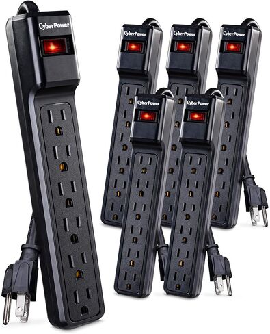 CyberPower CSB604MP6 Essential Surge Protector, 900J/125V, 6 Outlets, 4ft Power Cord, 6 Pack in Saudi Arabia