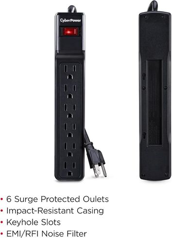 CyberPower CSB604MP6 Essential Surge Protector, 900J/125V, 6 Outlets, 4ft Power Cord, 6 Pack in Saudi Arabia