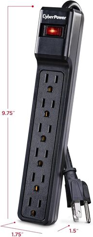 CyberPower CSB604MP6 Essential Surge Protector, 900J/125V, 6 Outlets, 4ft Power Cord, 6 Pack in Saudi Arabia