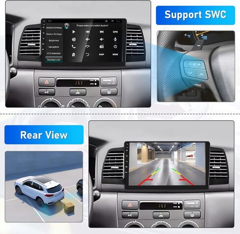 Roinvou 4+64G Android Carplay Stereo for Toyota Corolla EX 2005-2012, 9" Touch Screen Carplay Android Auto with 32EQ Bluetooth WiFi GPS Navigation Mirror Link 1280 * 720 Resolution in Kuwait