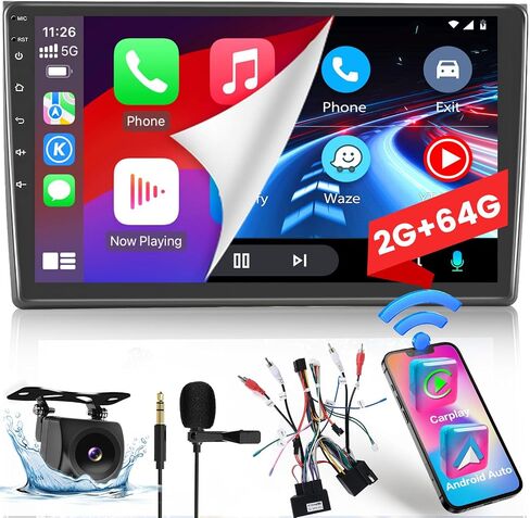 Hikity 2+64GB Android 13 Carplay Stereo for Audi A4/S4/RS4 (2002-2007) Seat Exeo (2008-2012) Radio with Wireless Carplay Android Auto, 9 Inch Touchscreen HiFi WiFi Bluetooth GPS FM Backup Cam Mic in Saudi Arabia