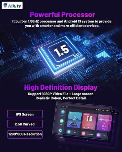Hikity 2+64GB Android 13 Carplay Stereo for Audi A4/S4/RS4 (2002-2007) Seat Exeo (2008-2012) Radio with Wireless Carplay Android Auto, 9 Inch Touchscreen HiFi WiFi Bluetooth GPS FM Backup Cam Mic in Saudi Arabia