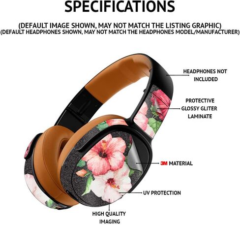 MightySkins Glossy Glitter Skin Compatible with Skullcandy Crusher ANC 2 - Pink Giraffe | Protective, Durable High-Gloss Glitter Finish | Easy to Apply in Saudi Arabia